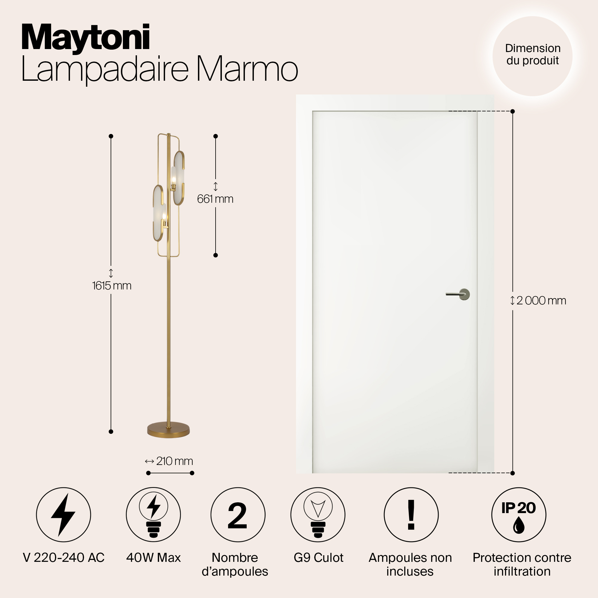 картинка Напольный светильник (торшер) Maytoni MOD099FL-02G магазин pro-decor.kz являющийся официальным дистрибьютором в Казахстане картинка Напольный светильник (торшер) Maytoni MOD099FL-02G от магазина pro-decor.kz