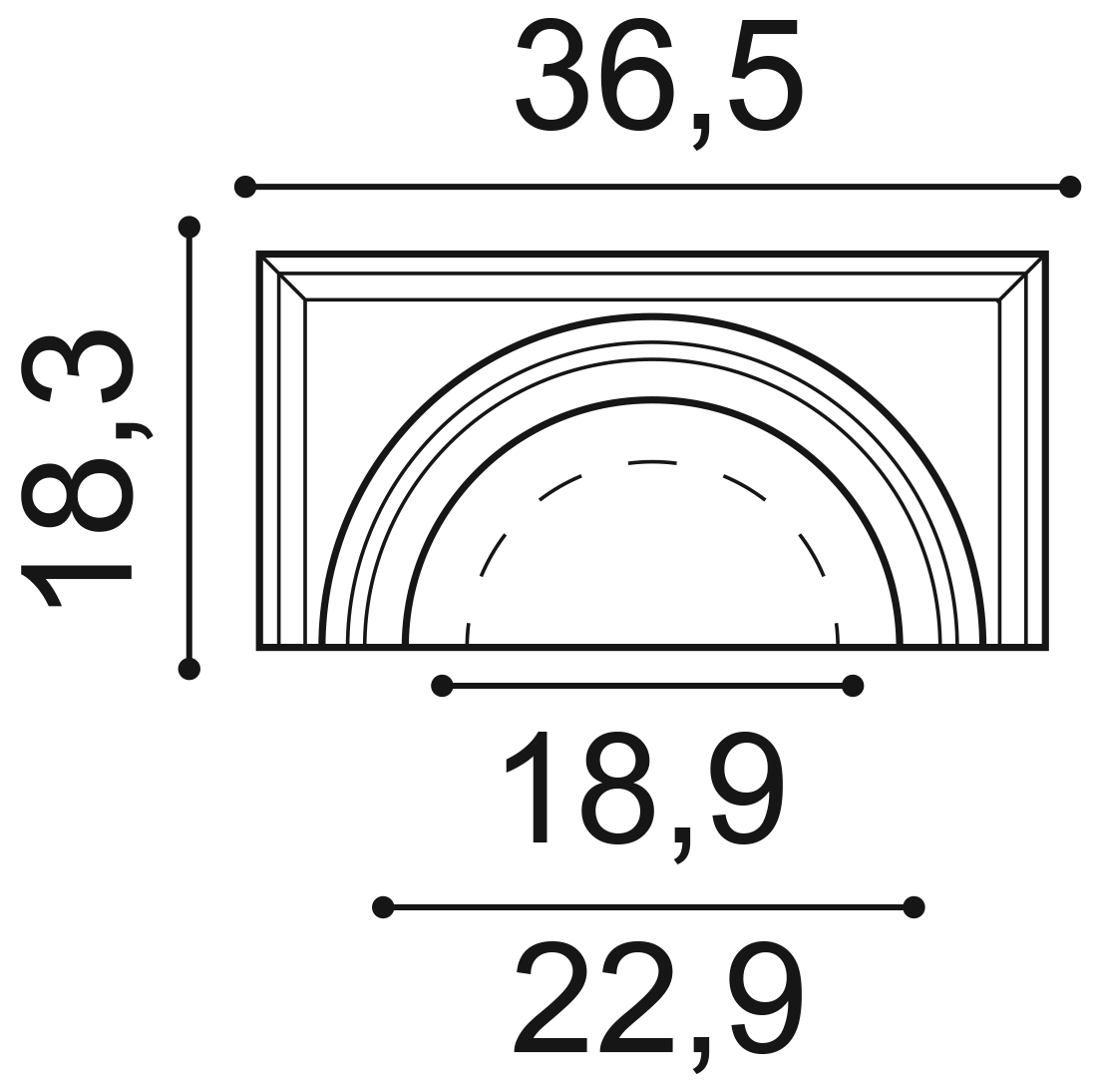 K1111 капитель полуколонны 36,5 x 18,3 x 30