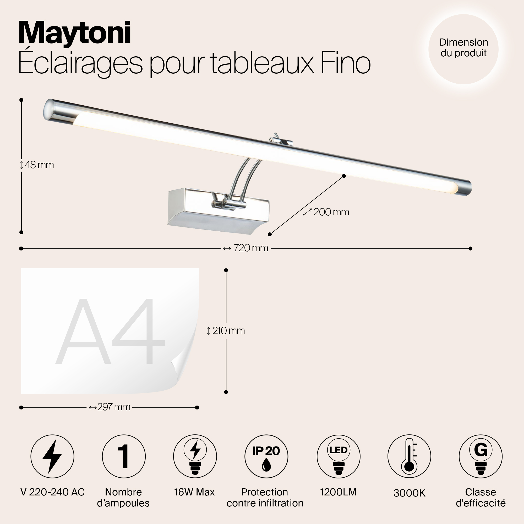 картинка Подсветка для картин Maytoni Fino MIR003WL-L16CH магазин pro-decor.kz являющийся официальным дистрибьютором в Казахстане картинка Подсветка для картин Maytoni Fino MIR003WL-L16CH от магазина pro-decor.kz