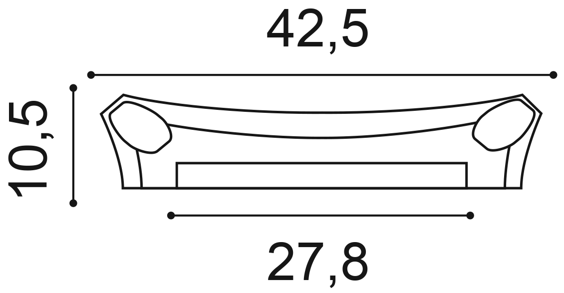 K251 капитель пилястры 10,5 x 35 x 42,5