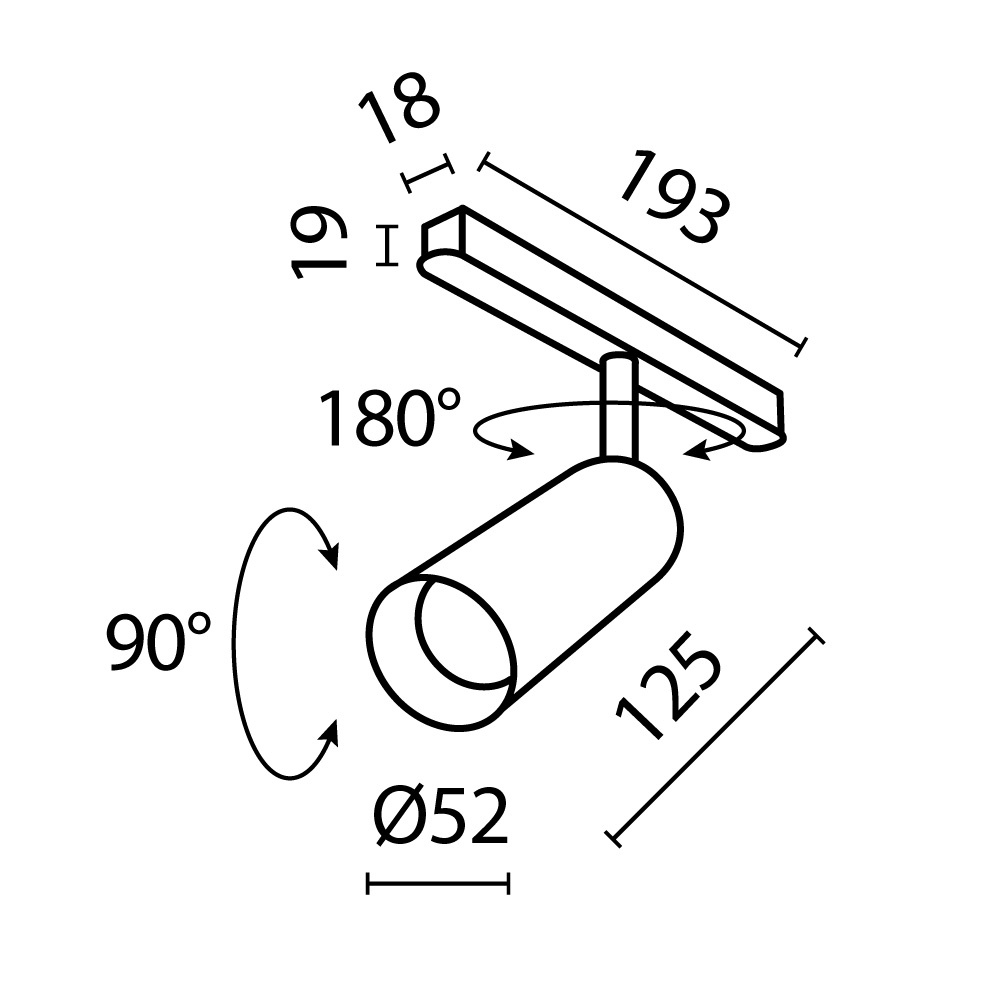 картинка Трековый светильник Technical TR032-2-12W3K-M-B от магазина pro-decor.kz