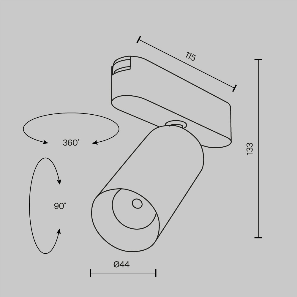 картинка Трековый светильник Technical TR103-1-12W3K-M-W магазин pro-decor.kz являющийся официальным дистрибьютором в Казахстане картинка Трековый светильник Technical TR103-1-12W3K-M-W от магазина pro-decor.kz