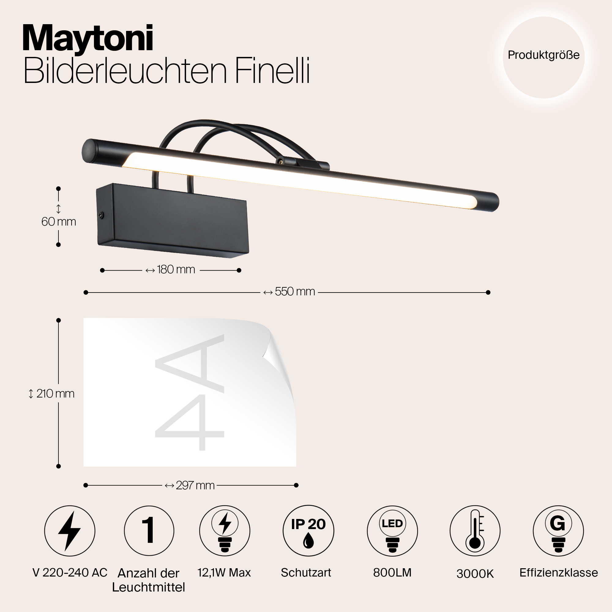 картинка Подсветка для картин Maytoni Finelli MIR004WL-L12B от магазина pro-decor.kz