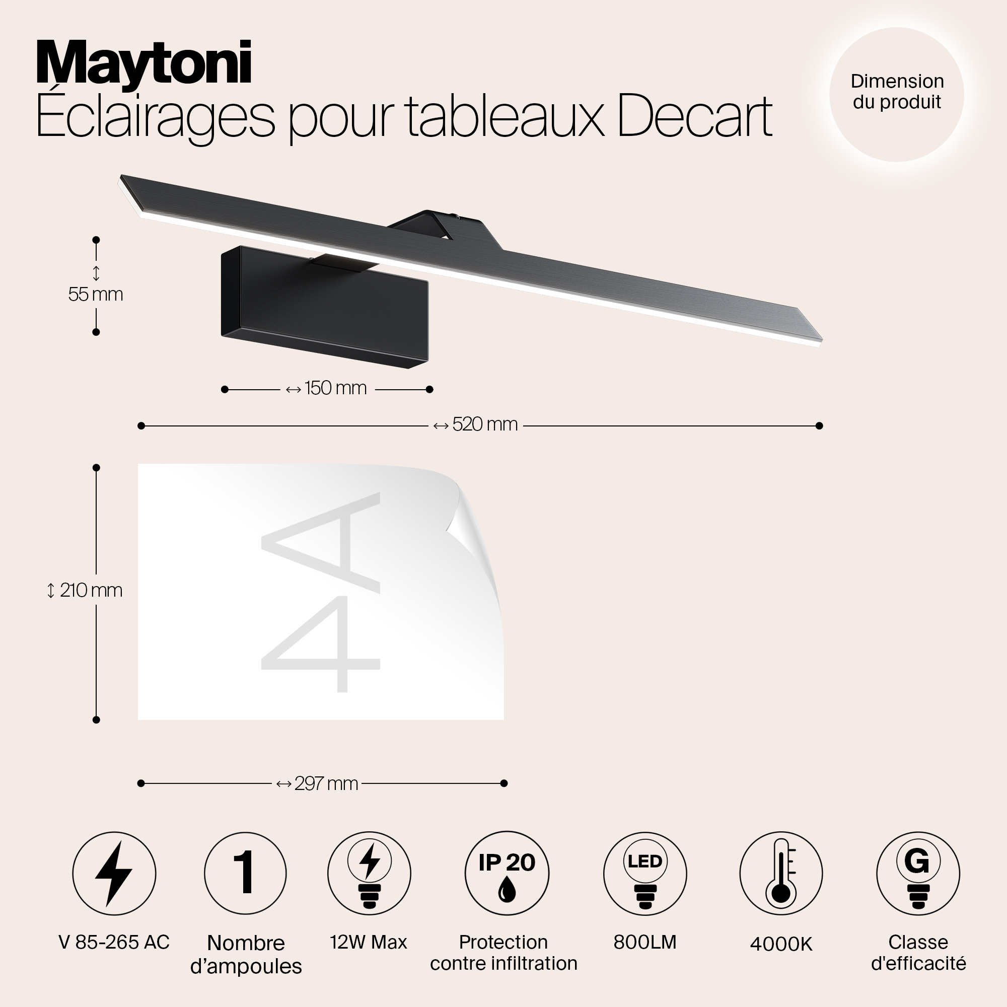 картинка Подсветка Maytoni MIR010WL-L12B4K магазин pro-decor.kz являющийся официальным дистрибьютором в Казахстане картинка Подсветка Maytoni MIR010WL-L12B4K от магазина pro-decor.kz