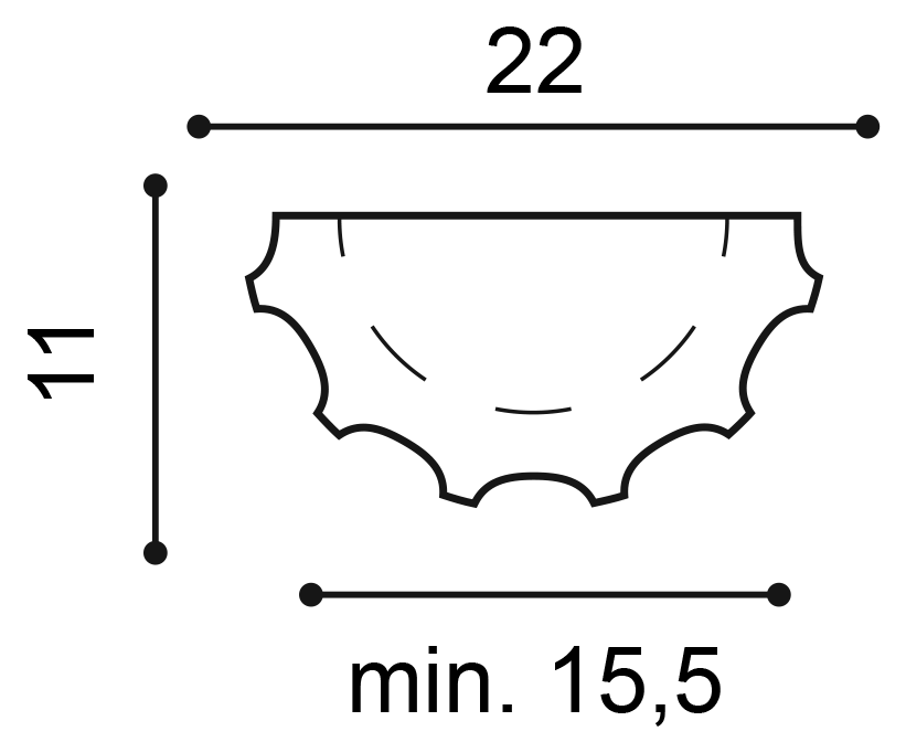 K1001 полуколонна 22 x 11 x 199,5
