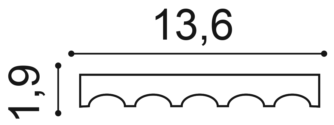 K200 пилястра 13,6 x 1,9 x 200