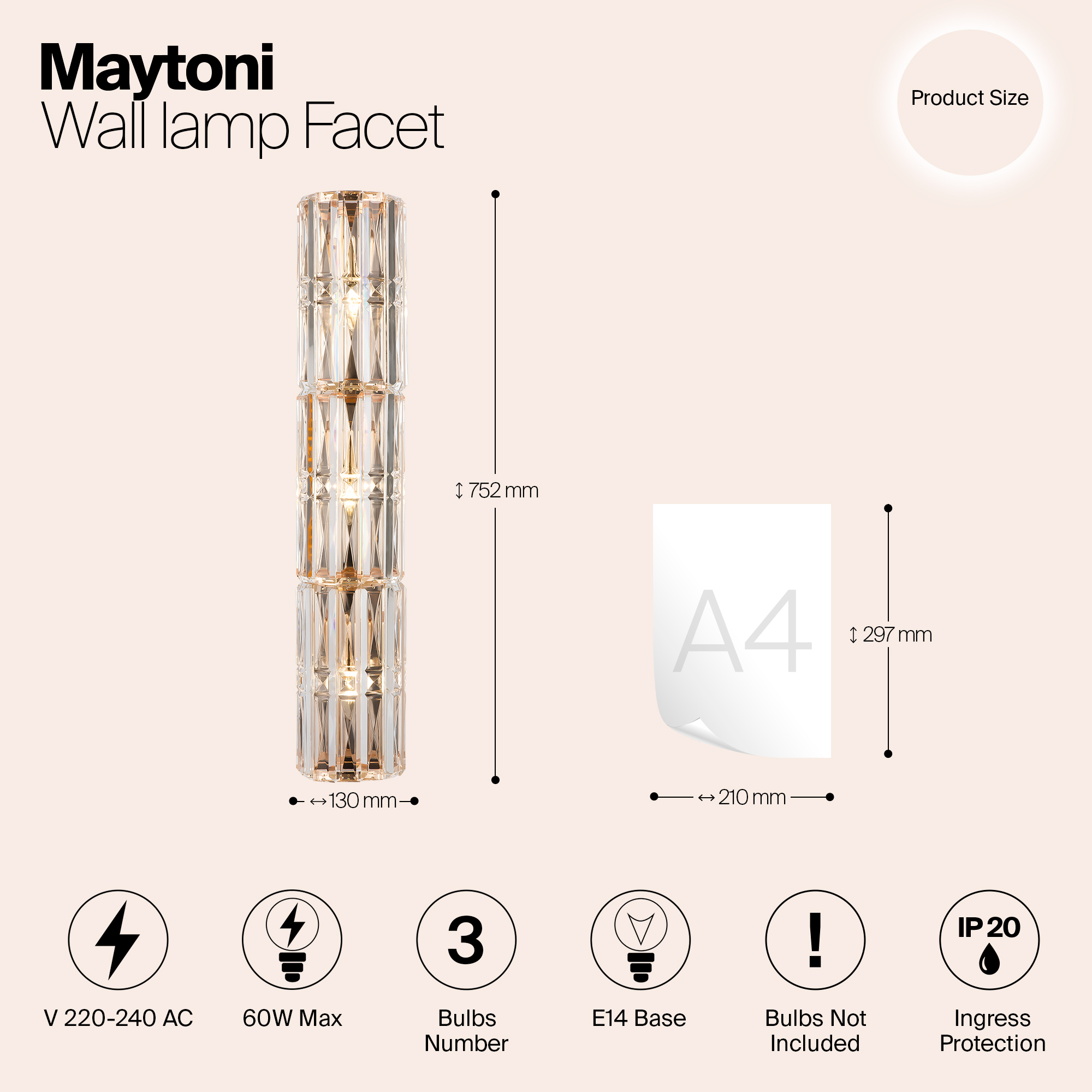 картинка Настенный светильник (бра) Maytoni MOD094WL-03G магазин pro-decor.kz являющийся официальным дистрибьютором в Казахстане картинка Настенный светильник (бра) Maytoni MOD094WL-03G от магазина pro-decor.kz