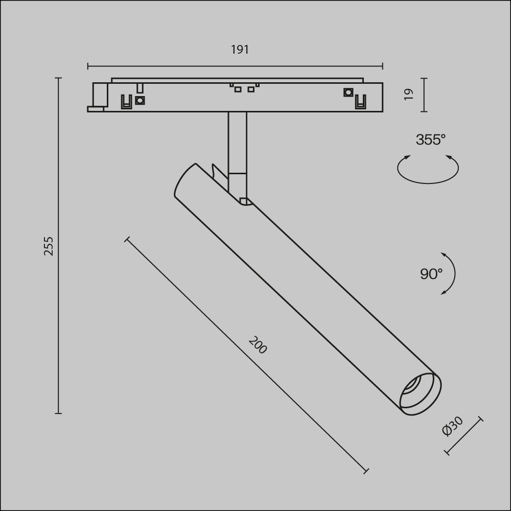 картинка Трековый светильник Technical TR141-2-6W4K-M-B от магазина pro-decor.kz