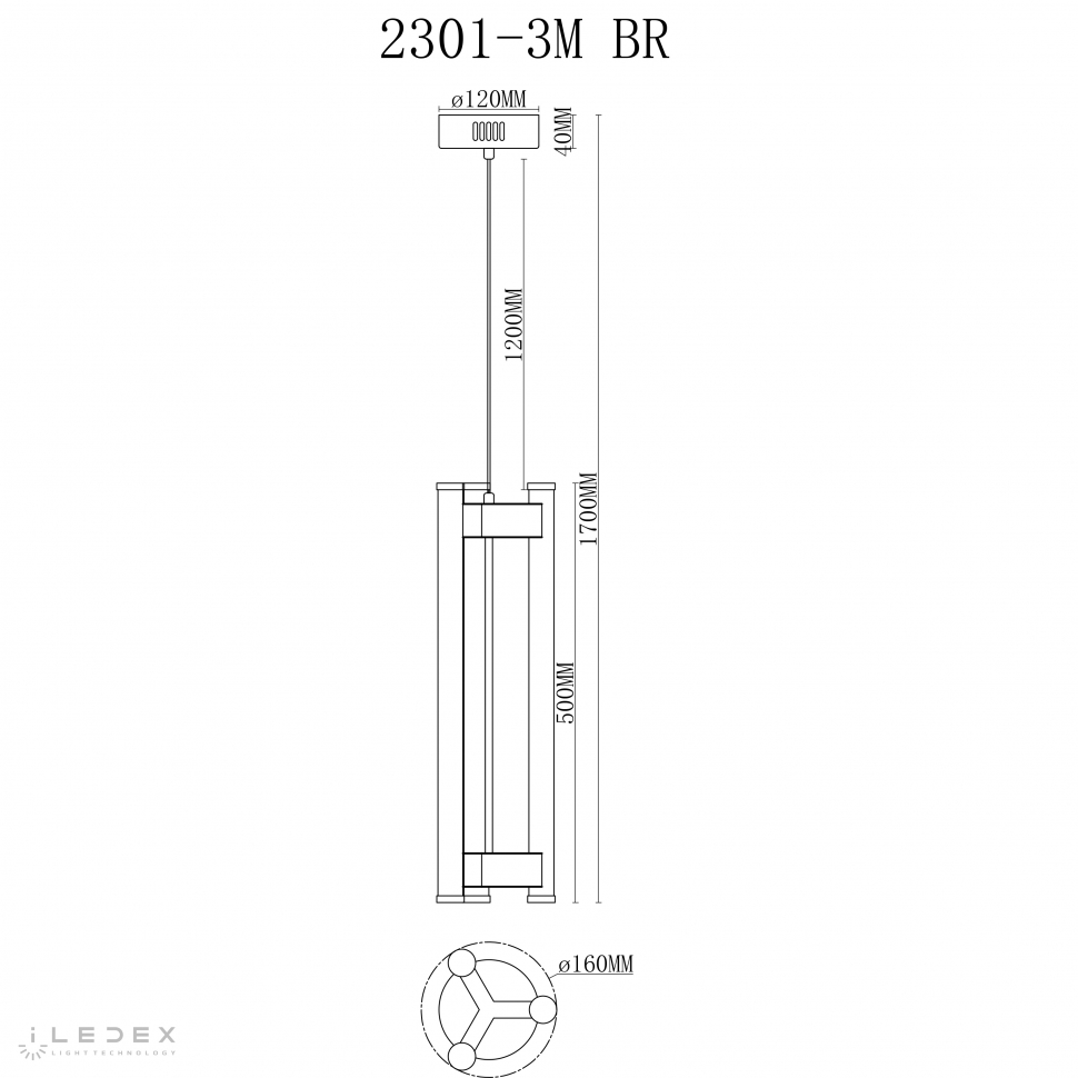 картинка Светильник подвесной iLedex Rocks iLedex 2301-3M BR от магазина pro-decor.kz