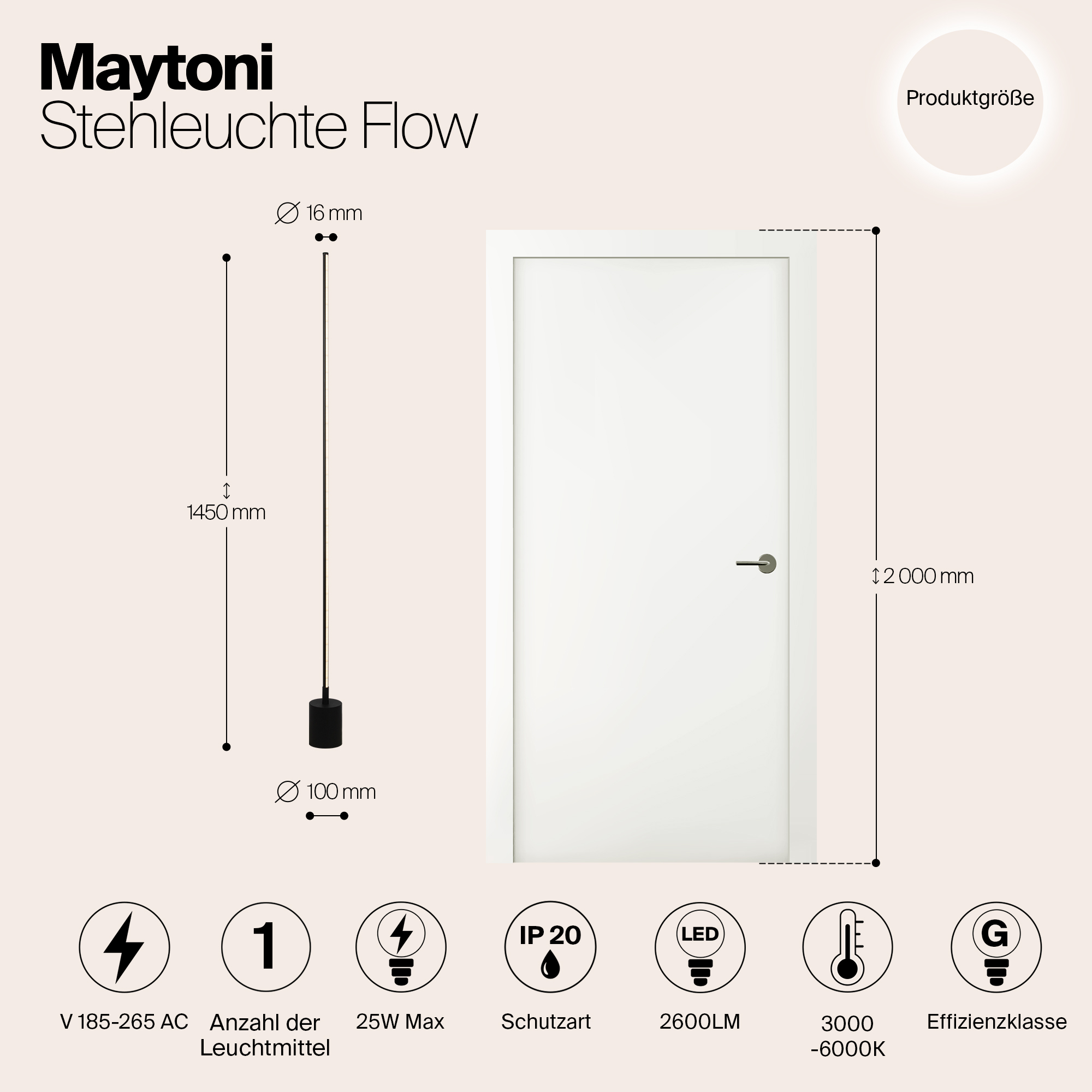 картинка Напольный светильник (торшер) Maytoni MOD147FL-L20BK1 от магазина pro-decor.kz