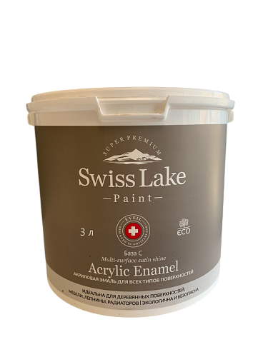 Swiss Lake Акриловая эмаль для всех типов поверхностей Acrylic Enamel База С 3 л SWISS LAKE, 