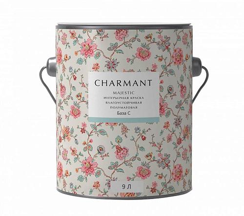 Краска Сharmant Majestic полуматовая акрил-уретановая для влажных помещений  база С 9 л CHARMANT, 
