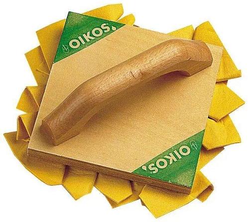 Квардратный тампон с исскуственной замшей на деревянной основе TAMPONE QUADRATO IN PELLE  103 OIKOS, 