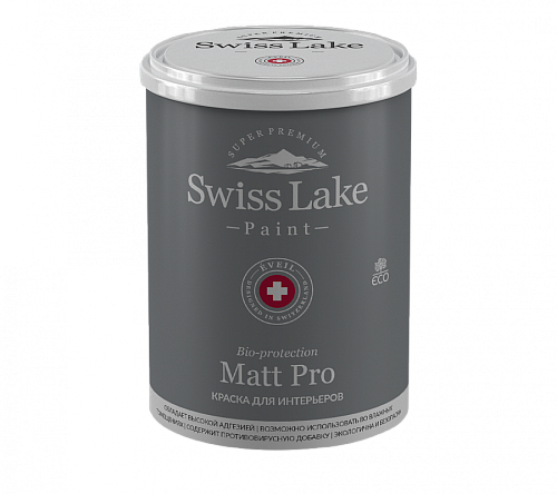 Swiss Lake Краска водно-дисперсионная Matt Pro Swiss Lake база А 0,9 л SWISS LAKE, 