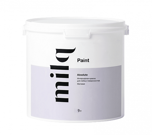Краска Milq Absolute интерьерная износостойкая, база А 9 л MILQ, 
